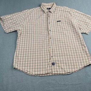 Nautica Shirt Men's size XXL Short‎ Sleeve Button Up Lightweight Plaid,Pocket